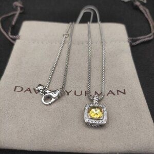 David Yurman 925Silver Necklace with Citrine Gem